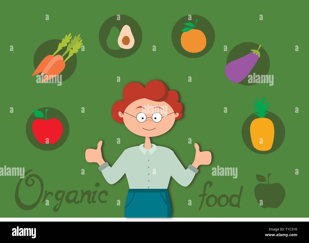 Saine alimentation biologique Illustration de Vecteur