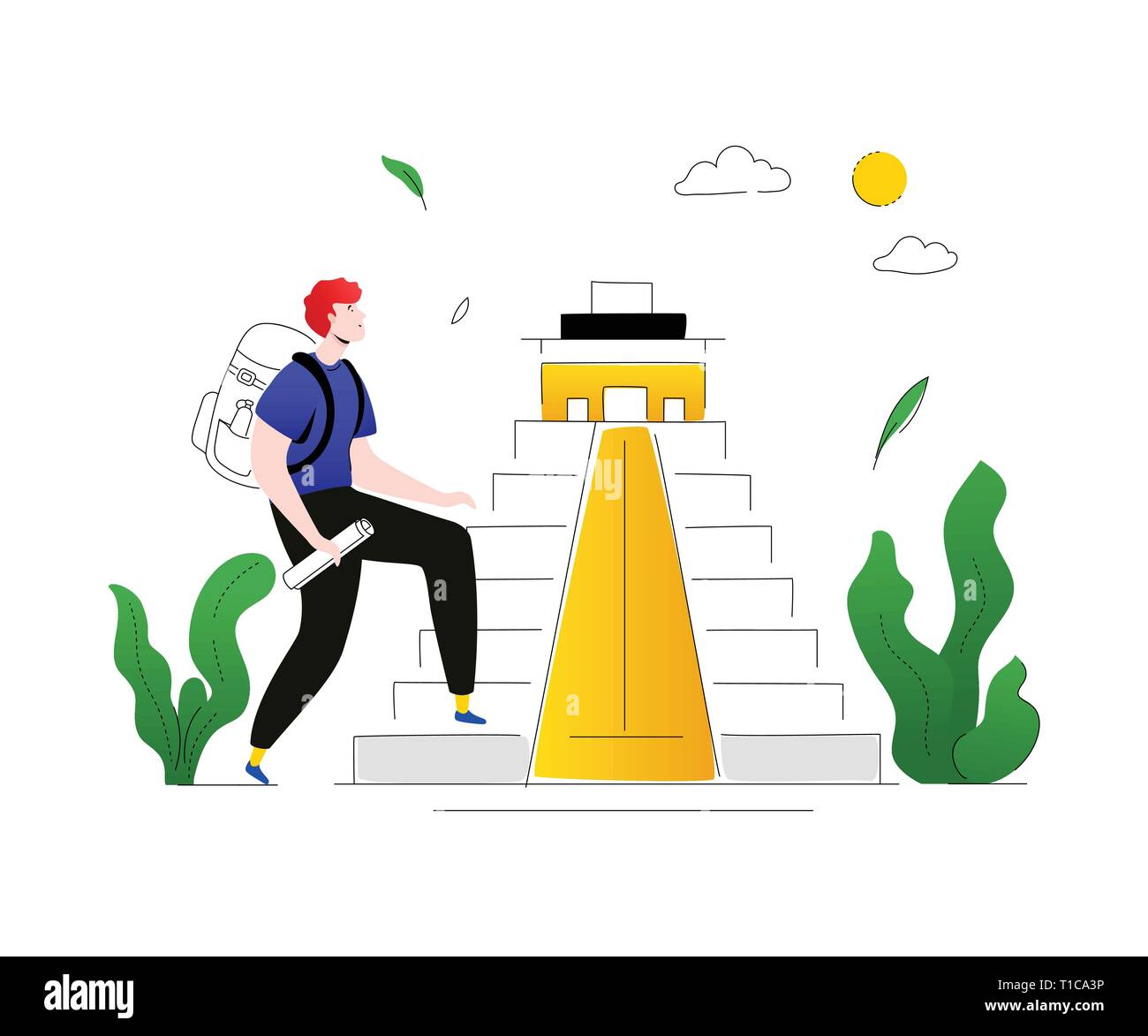 Visiter le Mexique - télévision couleur style design illustration Illustration de Vecteur