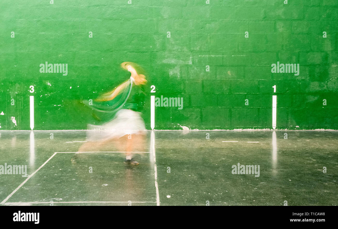 Pelotari in motion Banque D'Images