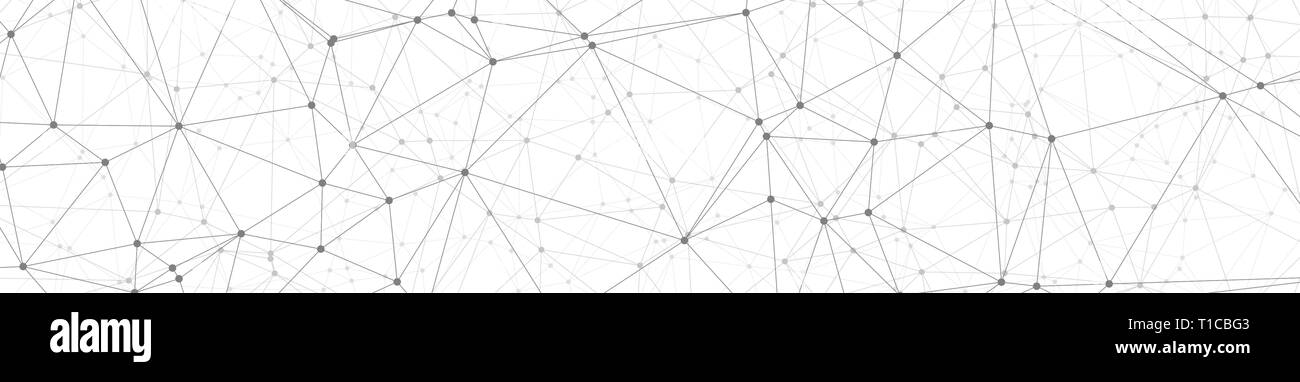 L'intelligence artificielle de la transformation numérique connecté, lignes et points vecteur abstrait géométrique vaste arrière-plan Illustration de Vecteur