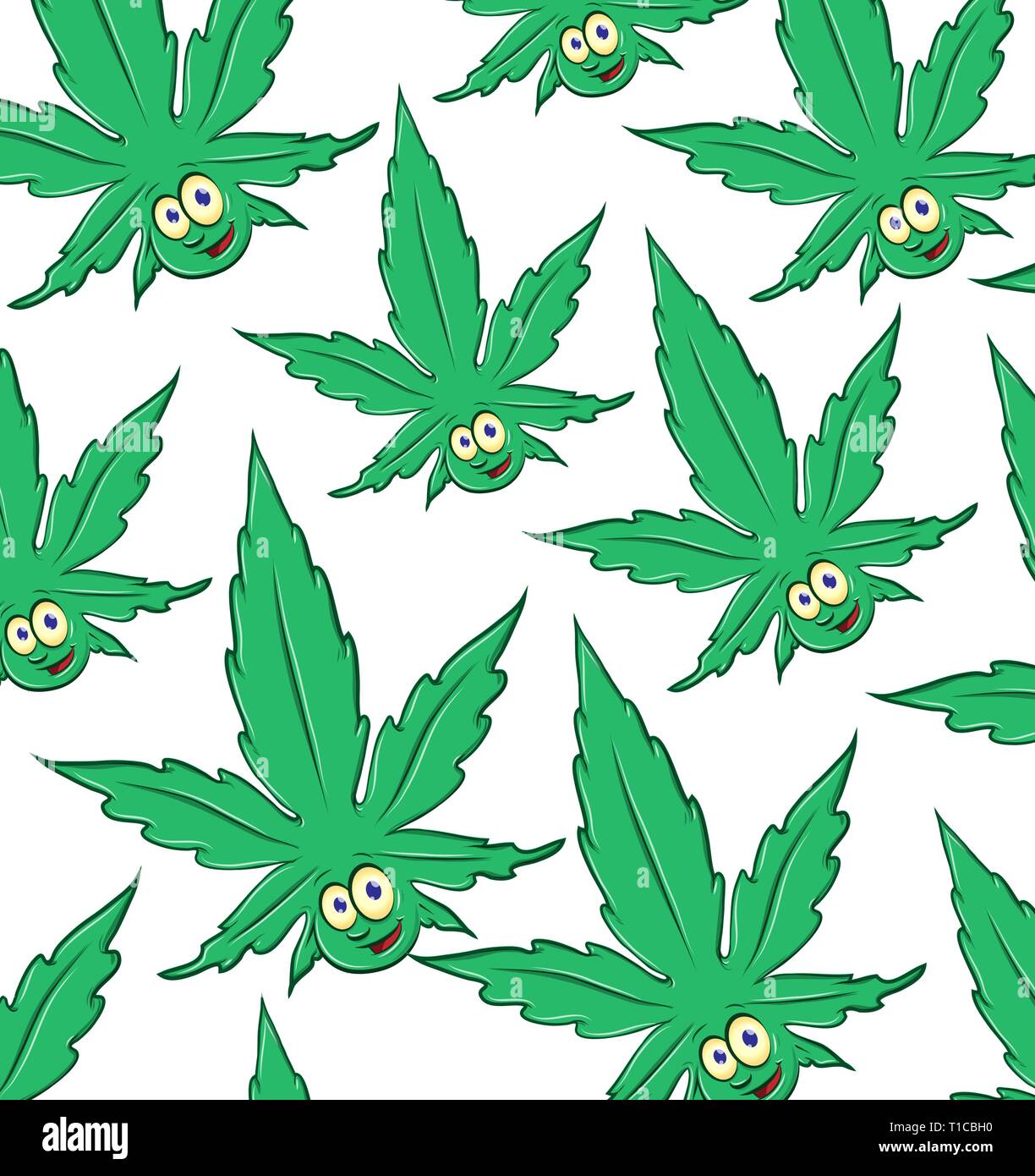 La marijuana amusant cartoon motif de fond Illustration de Vecteur