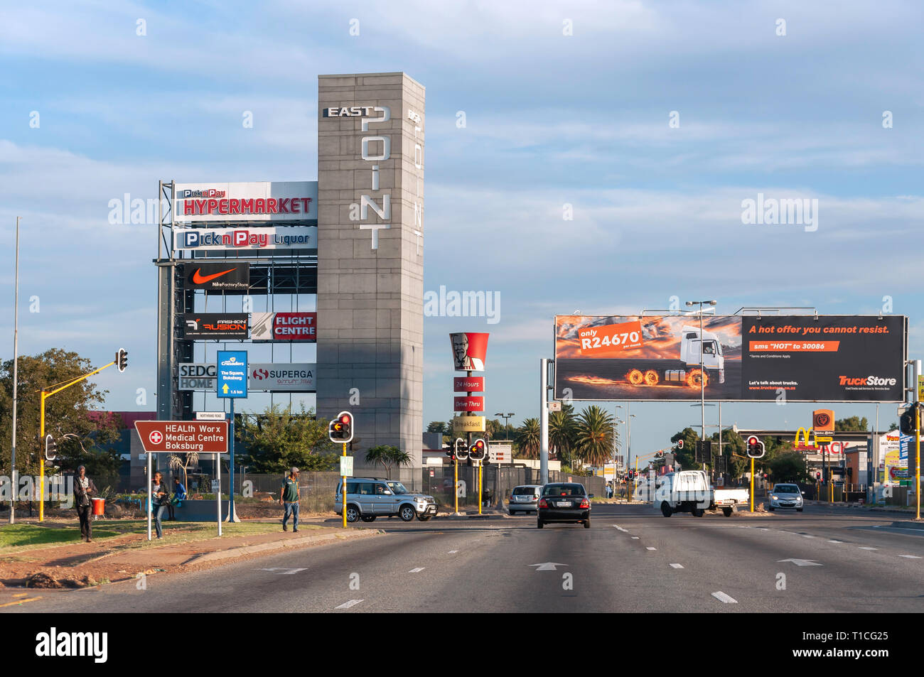 Centre commercial d'East Point, North Rand Road, Boxberg, la Province de Gauteng, Afrique du Sud Banque D'Images