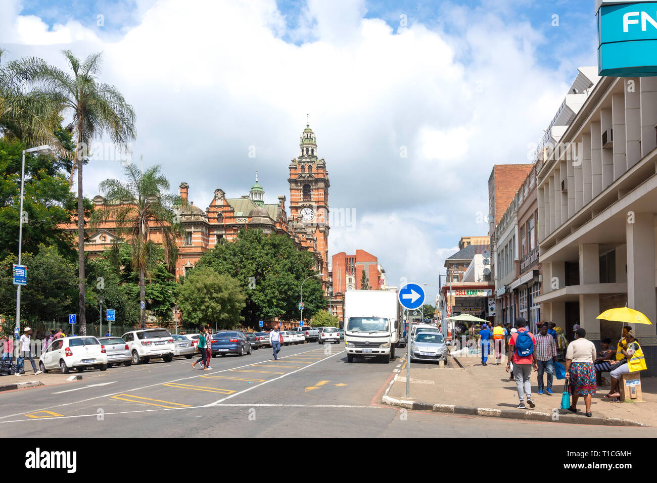 L'Hôtel de ville de Pietermaritzburg, Church Street, Pietermaritzburg, KwaZulu-Natal, Afrique du Sud Banque D'Images