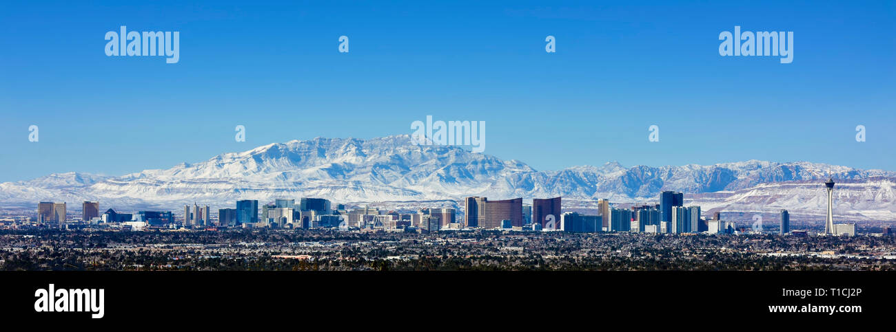 Une vue panoramique sur Las Vegas Skyline, Hiver Banque D'Images
