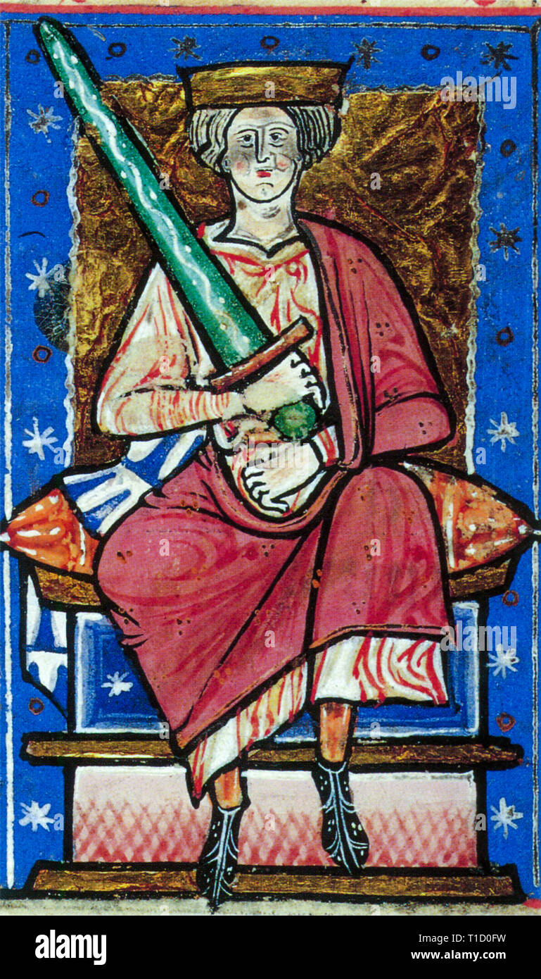 Ethelred the Unready (vers 966-1016), portrait peint d'un manuscrit illuminé 'The Chronicle of Abingdon' vers 1220 Banque D'Images