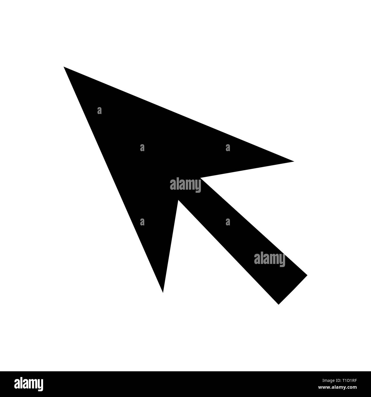 Flèche du curseur silhouette sur un fond blanc. Illustration de Vecteur
