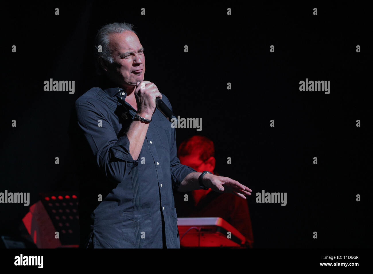 Bertín Osborne vu l'exécution au Teatro Calderón durant la Yo debí de enamoarme tu madre (nouvel album) concert à Madrid. Banque D'Images