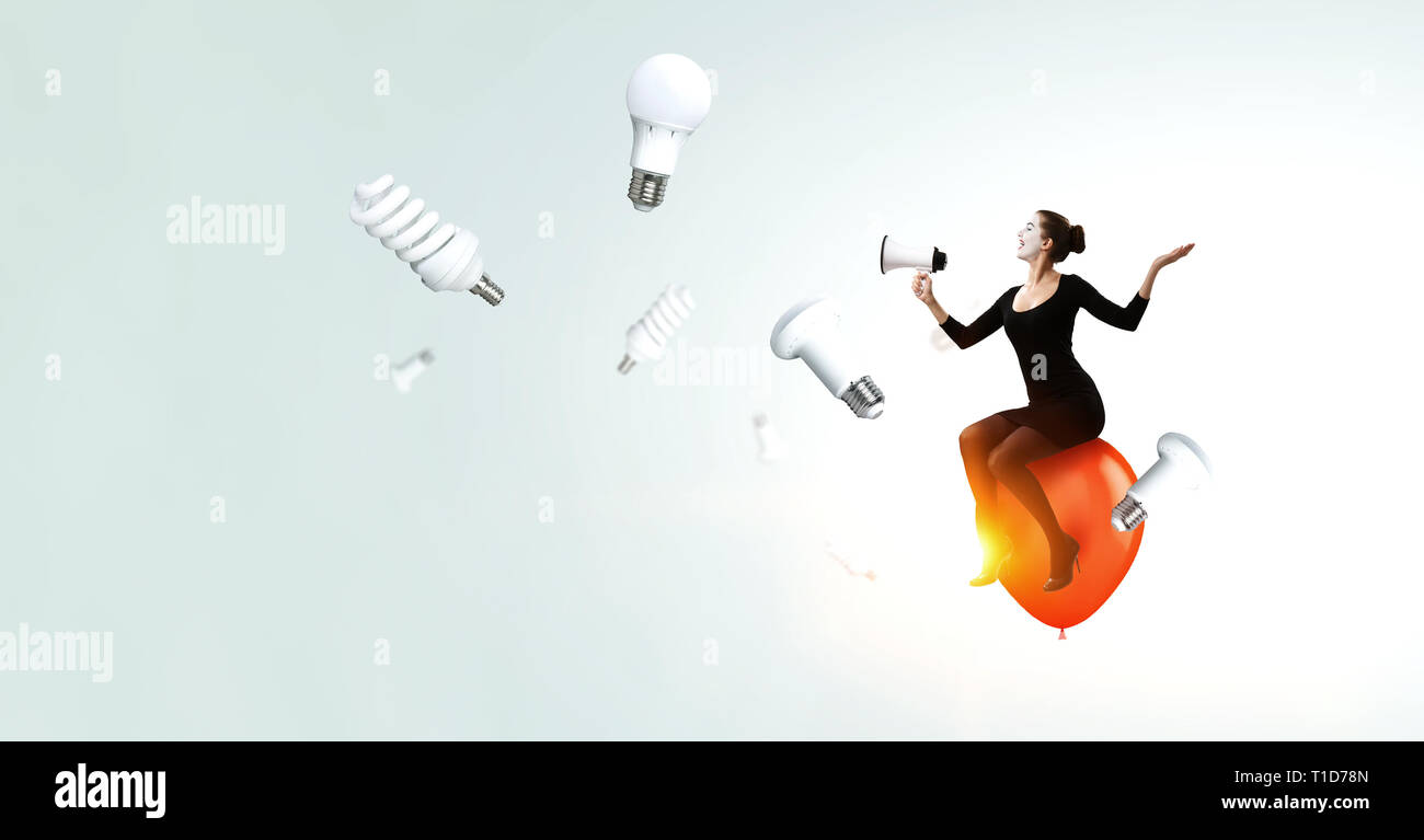 Jeune femme mime. Technique mixte Banque D'Images