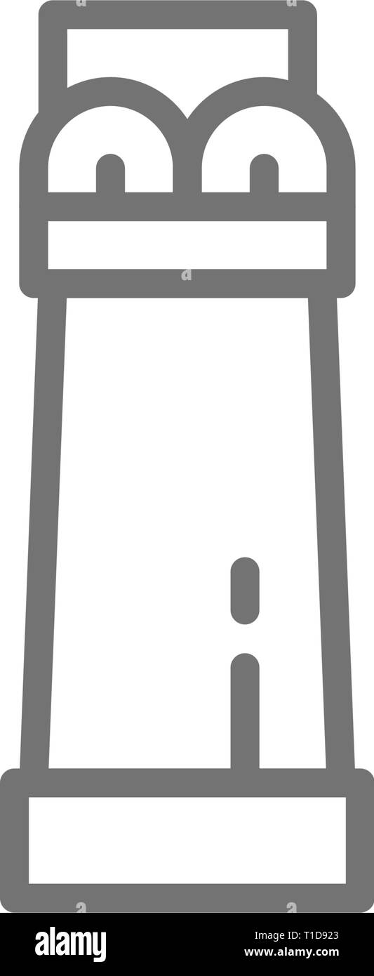 L'icône de la ligne de la colonne de l'Égypte ancienne. Isolé sur fond blanc Illustration de Vecteur