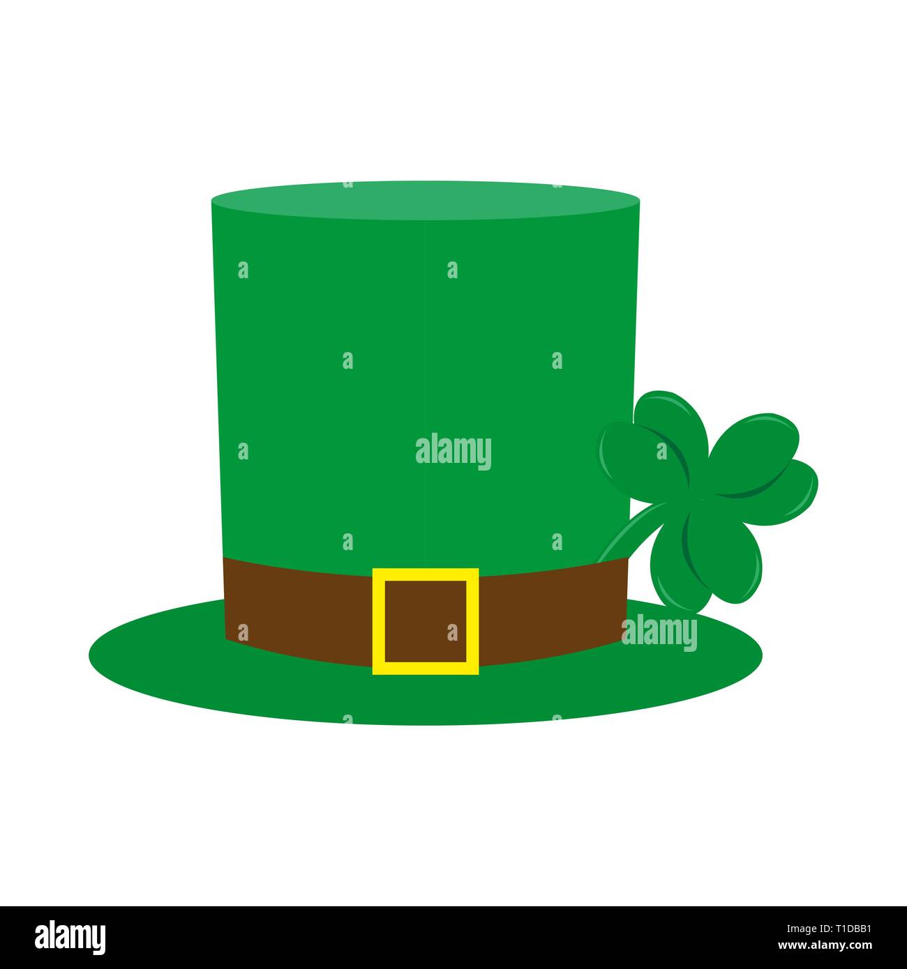 Leprechaun chapeau cylindre avec clover leaf pour la Saint-Patrick, vector illustration Illustration de Vecteur