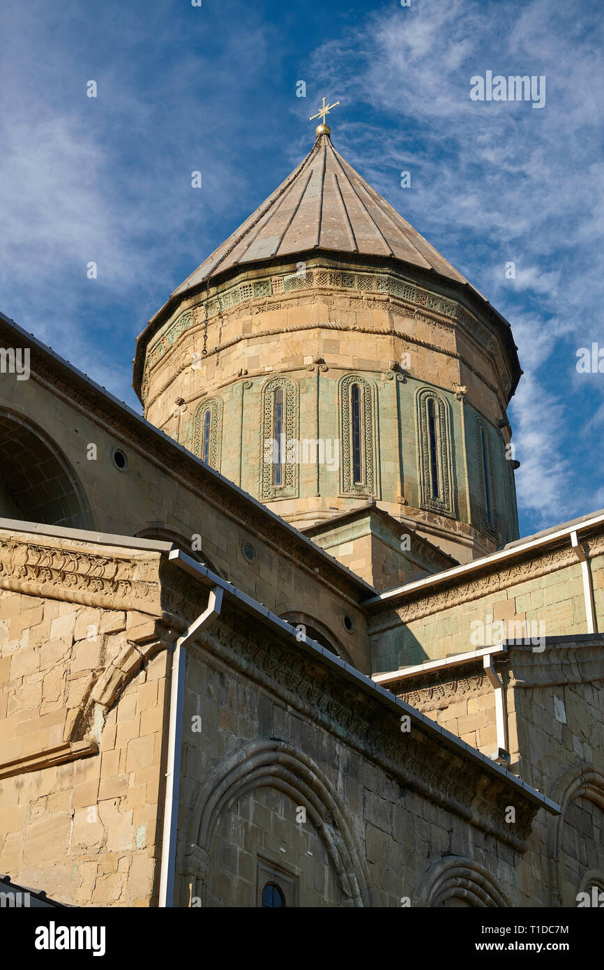 Close up photo & image de l'extérieur et coupole de l'Église orthodoxe de la cathédrale de Svetitskhoveli géorgienne (cathédrale de la vie , Mtskh pilier) Banque D'Images