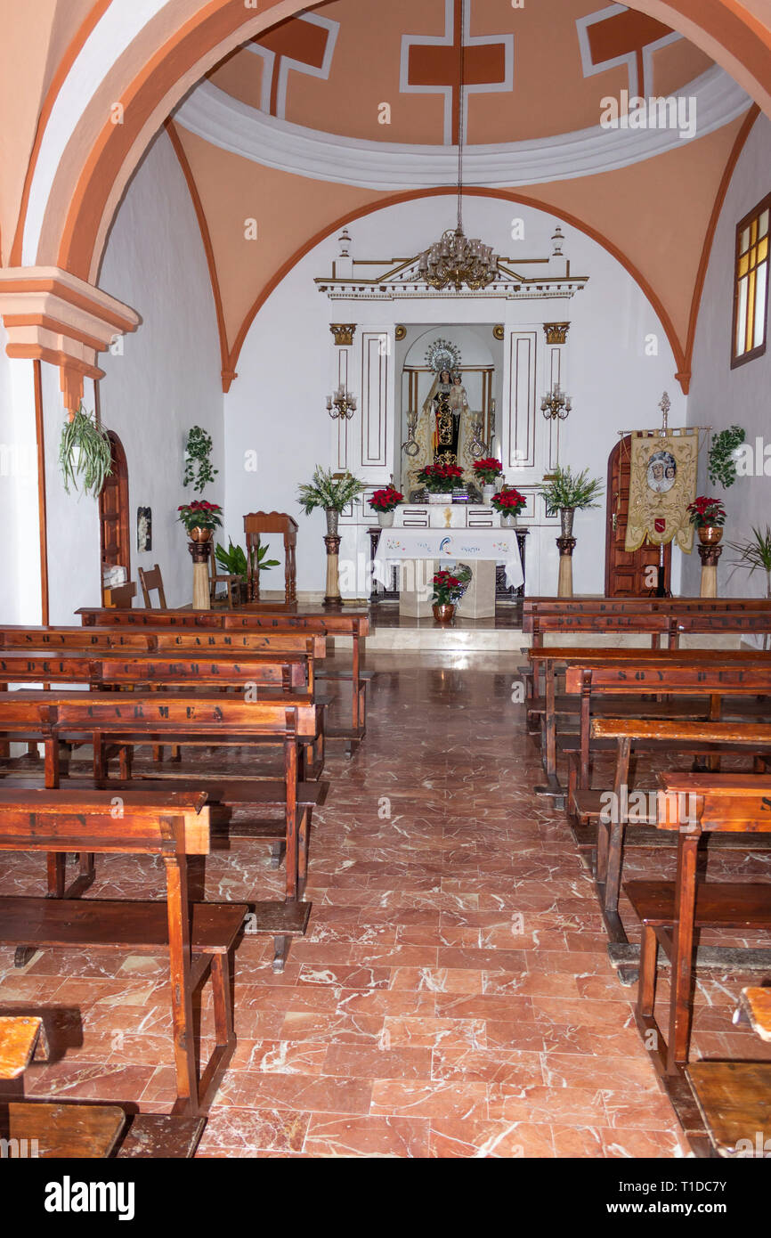Ermita de Nuestra Señora del Carmen, Setenil de las Bodegas, Province de Cadix, Andalousie, espagne. Banque D'Images