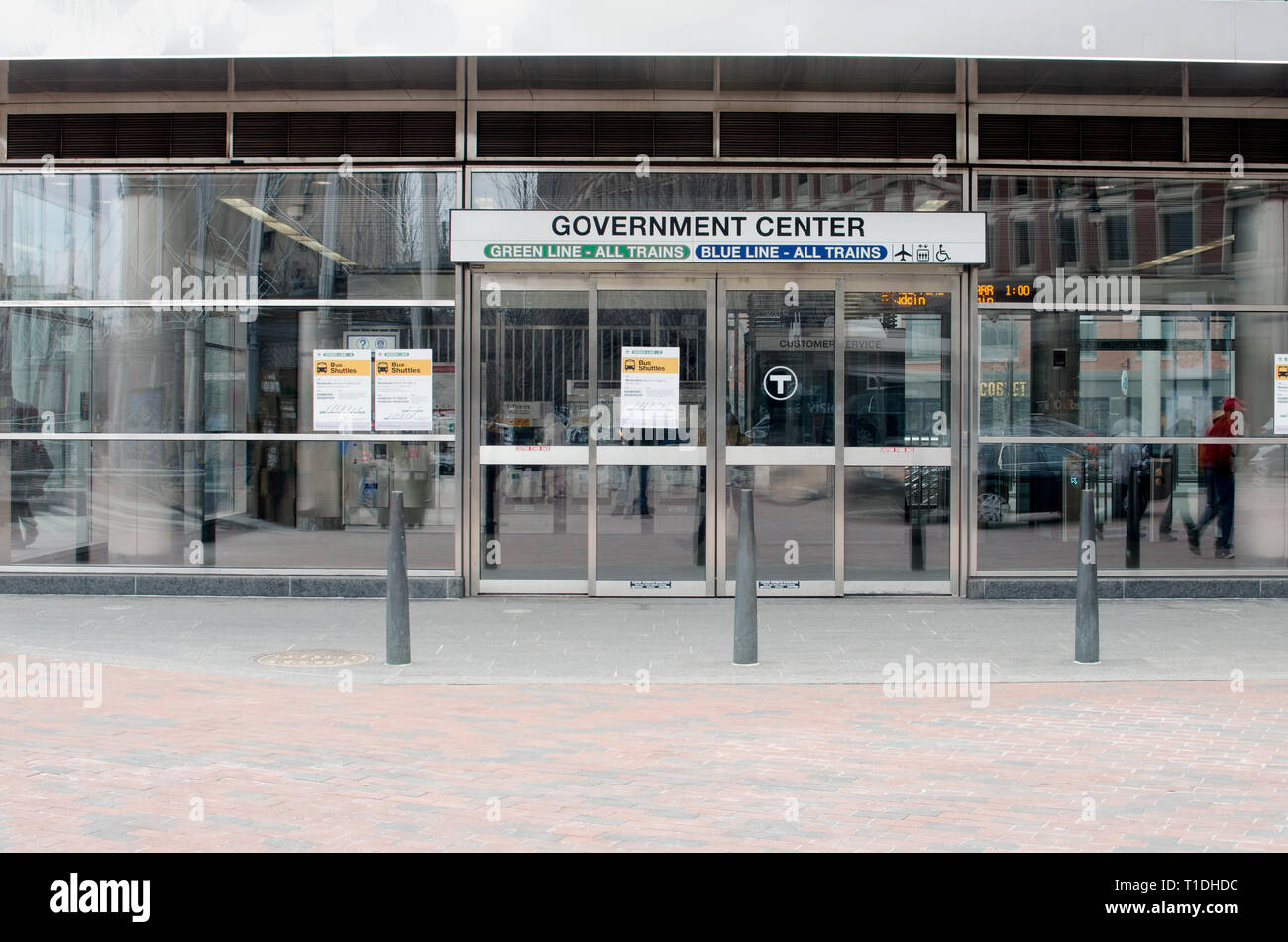 Centre du gouvernement Les transports en commun gare MBTA à Boston Massachusetts USA Banque D'Images