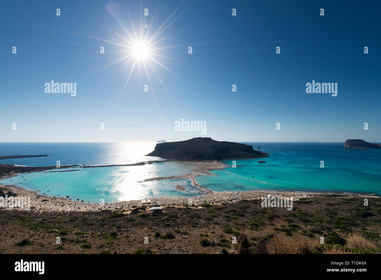 Lagon de Balos, un paradis de détente et de plage avec une eau cristalline et de sable blanc sur l'île de Crète, une île grecque, grèce Banque D'Images