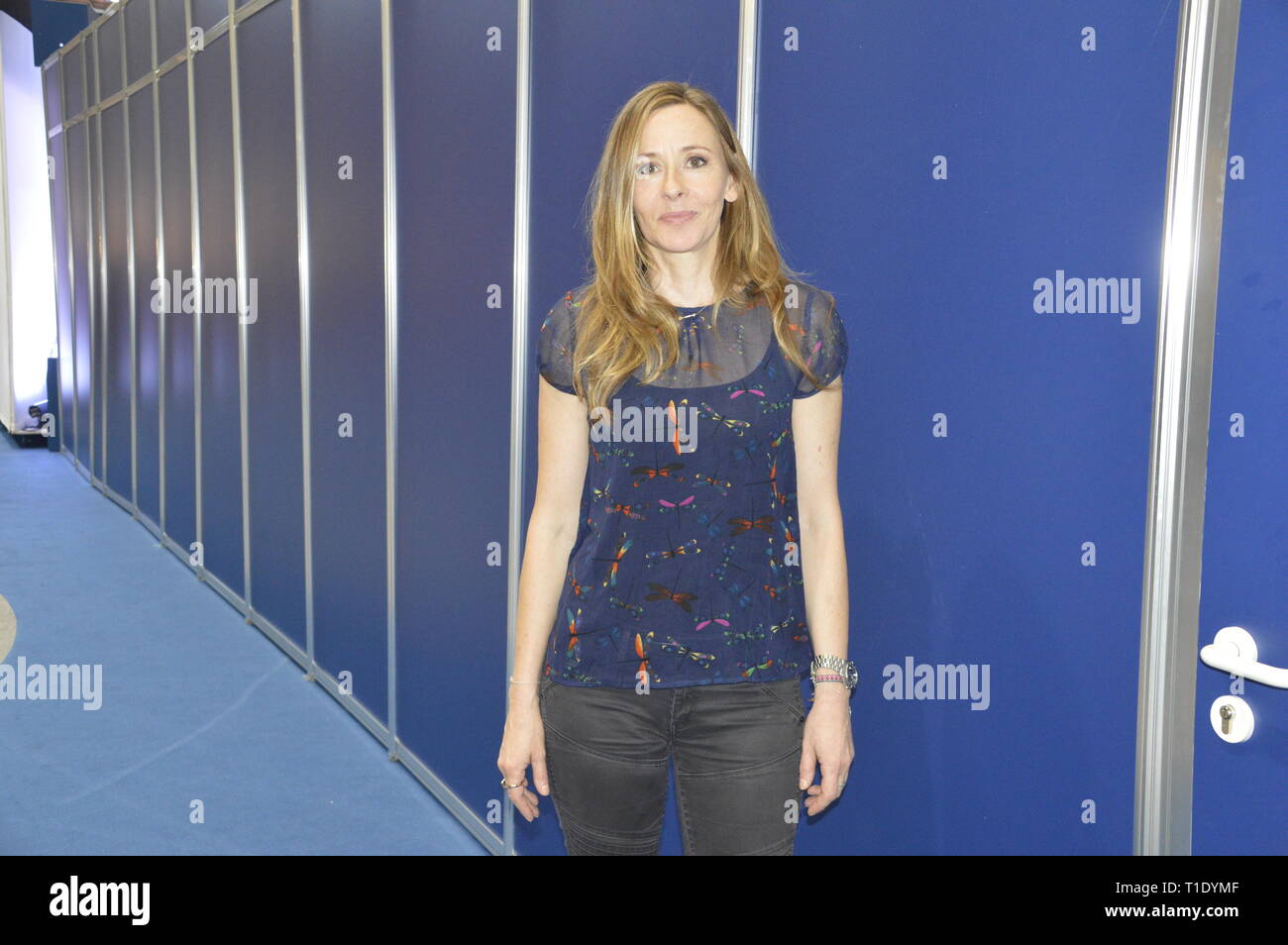 Andrea Wulf bei der Vorstellung votre bois de 'Die Abenteuer des Alexander von Humboldt. Eine Entdeckungsreise' auf der Leipziger Buchmesse 2019 im ARD Banque D'Images