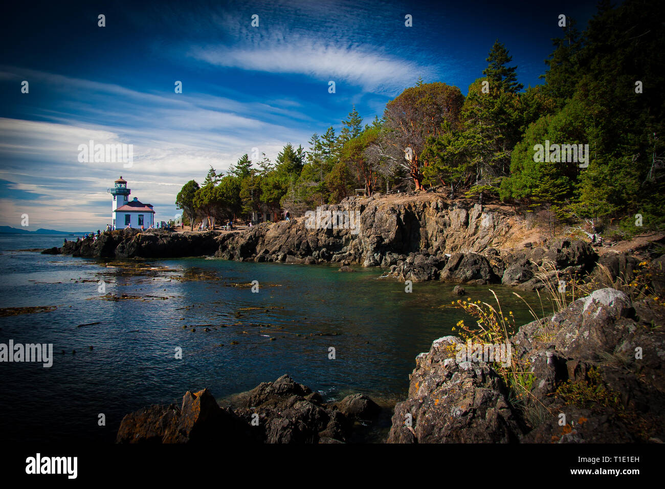Le phare de four à chaux State Park, l'île San Juan. Banque D'Images