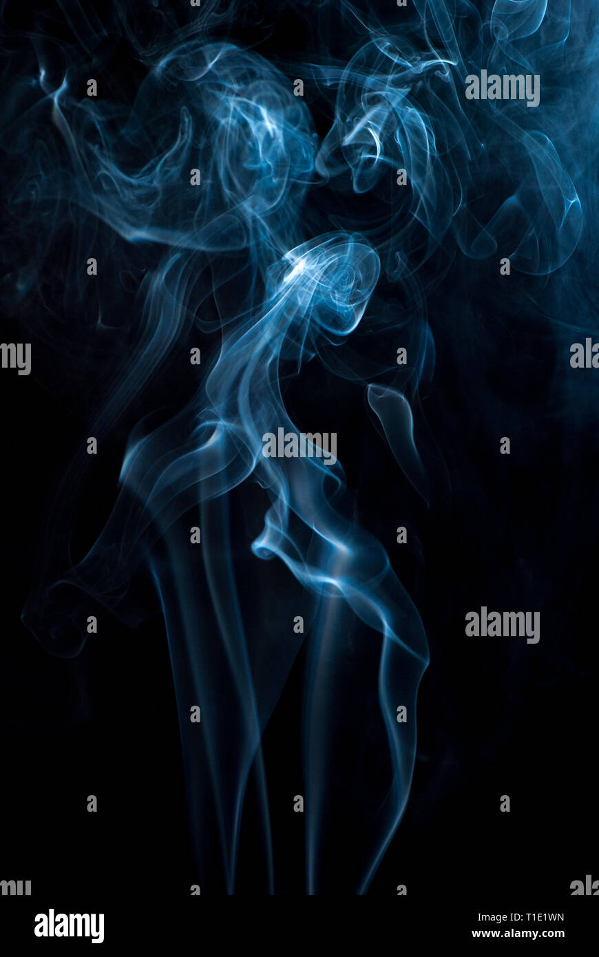 Belle fumée à l'arrière-plan noir - macro photo Banque D'Images