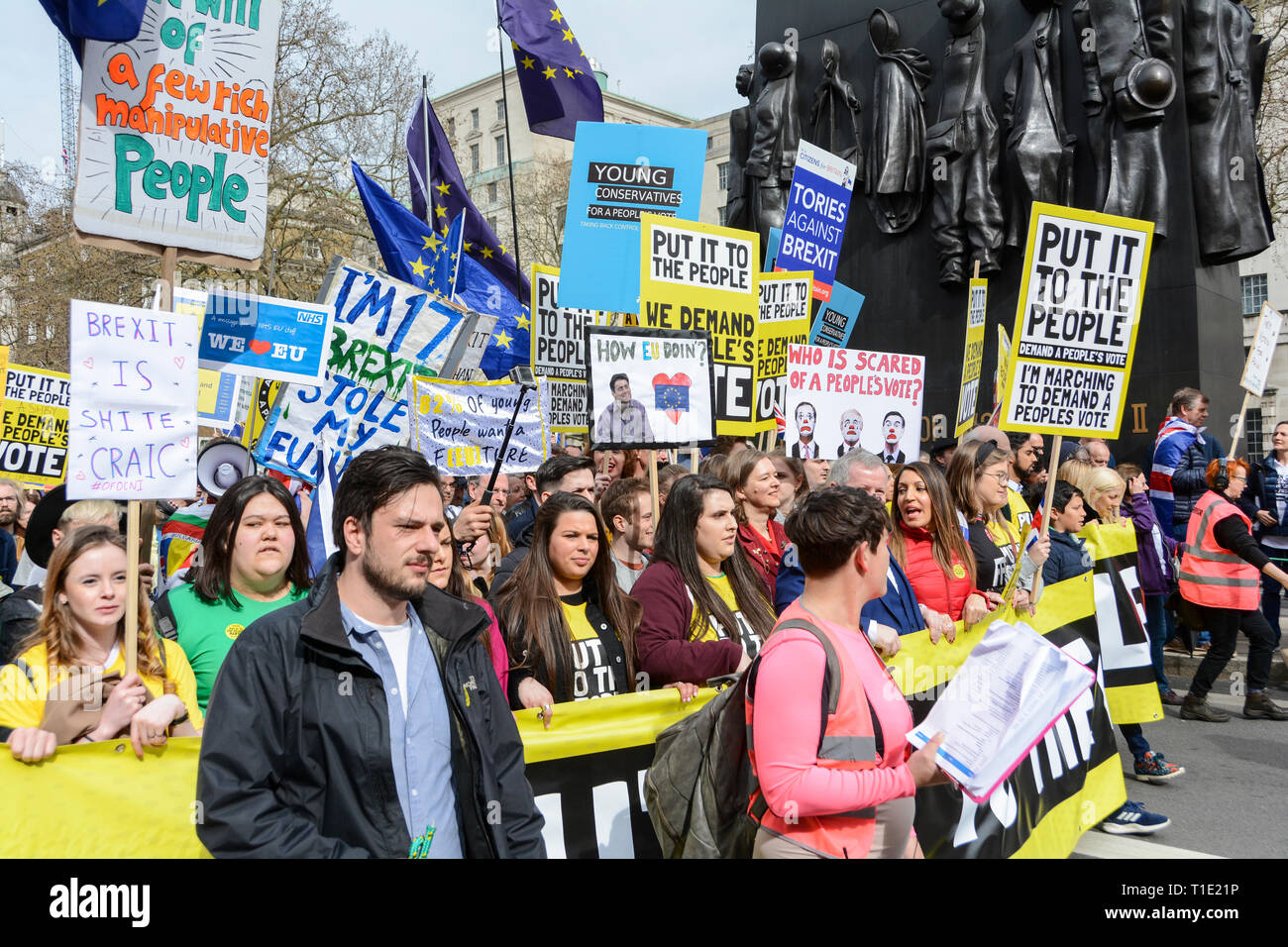 Londres, Angleterre, Royaume-Uni. 23 mars 2019. Vote du peuple de protestation anti Brexit Banque D'Images