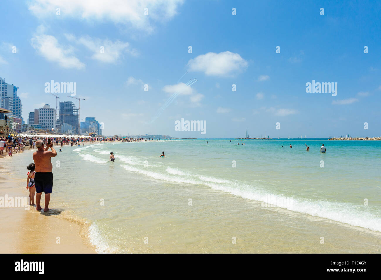 Bourget sur Yom Ha'atsmaout - jour de l'indépendance - 2 mai 2017, Tel Aviv, Israël Banque D'Images