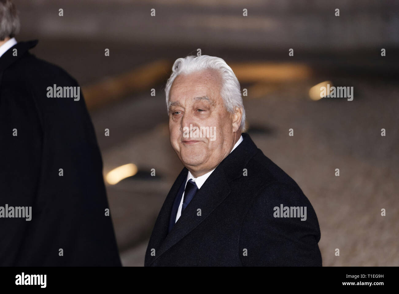 Paris, France. Mar 25, 2019. Pdg de Plastic Omnium, Laurent Burelle assiste au dîner d'État en l'honneur du président chinois Xi Jinping donné par Emmanuel et Brigitte Macron à l'Elysée à Paris, France. Credit : Bernard Menigault/Alamy Live News Banque D'Images