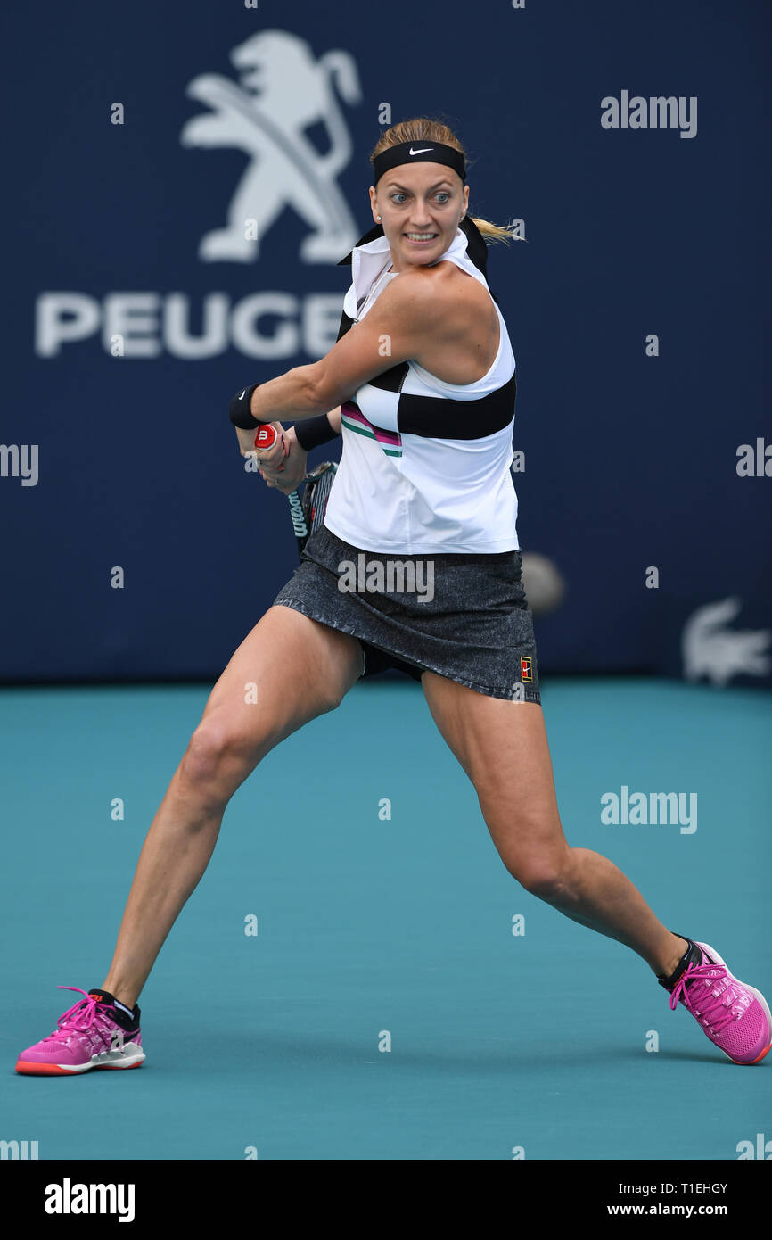 Jardins de Miami en Floride, USA. Mar 25, 2019. Petra Kvitova Vs Caroline Garcia sur Stadium cour au cours de l'Open de Miami qui a eu lieu au Hard Rock Stadium le 25 mars 2019 à Miami Gardens, en Floride. Credit : Mpi04/media/Alamy Punch Live News Banque D'Images