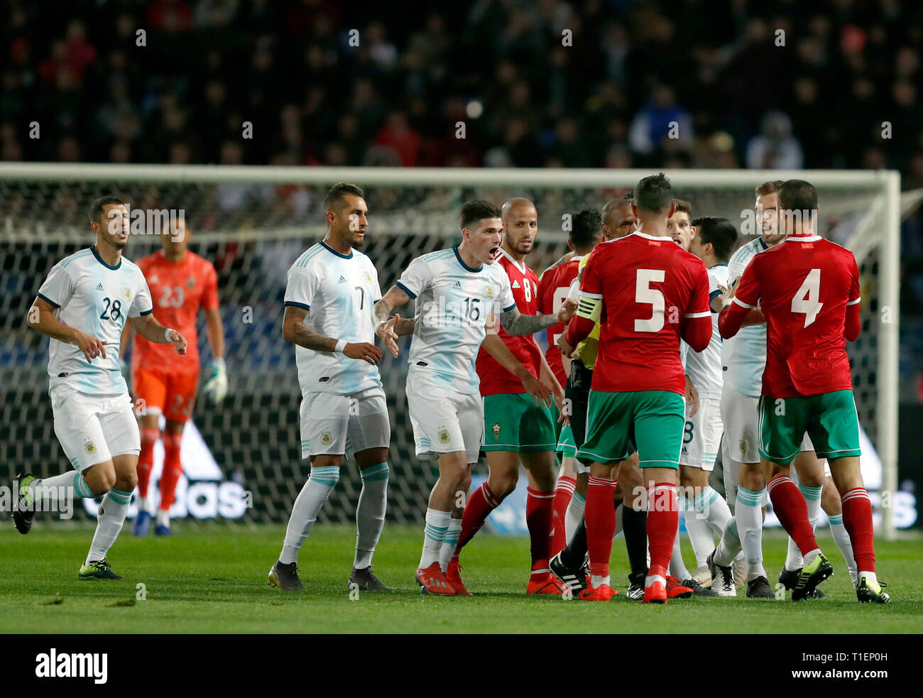 Tanger, Maroc. Mar 26, 2019. Football : le Maroc - Argentine matches  internationaux en stade Ibn Battouta. Les
