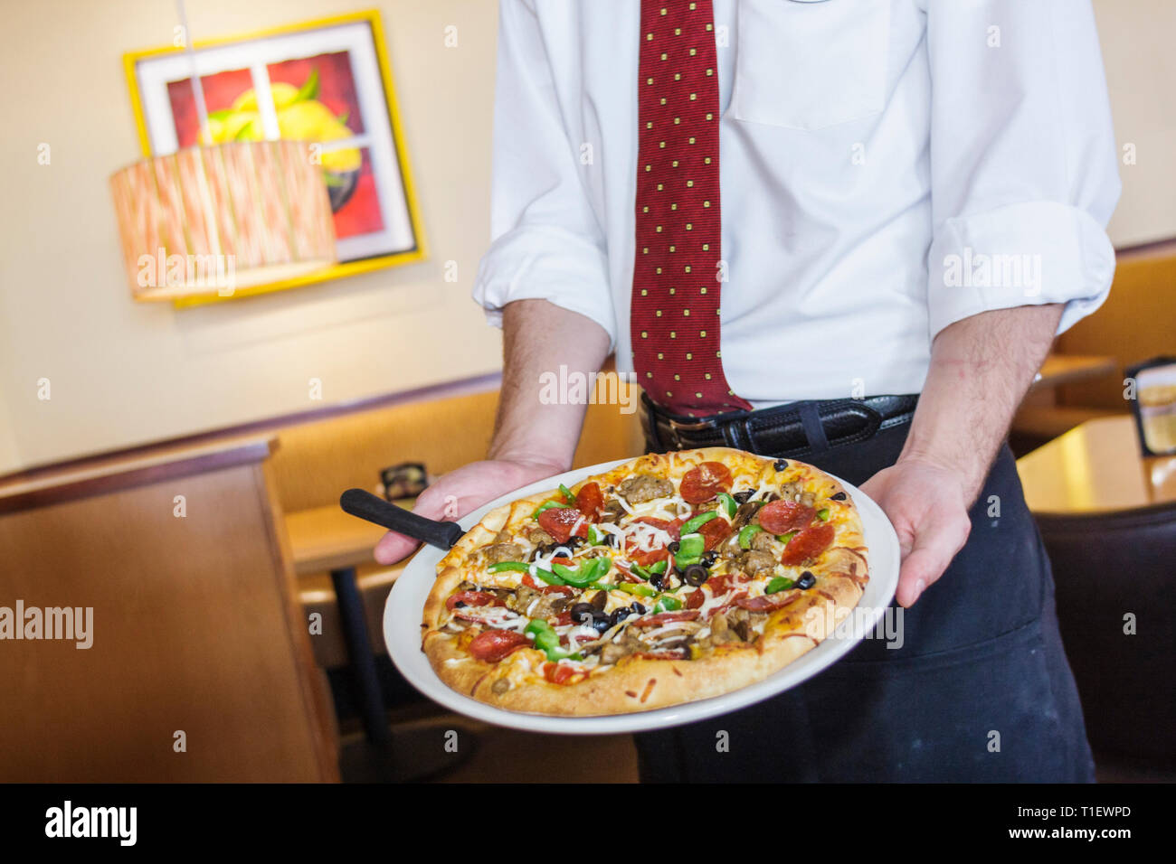 Miami Florida, Coral Gables, Coral Way, Miracle Mile, California Pizza Kitchen, pizzeria, restaurant restaurants restauration café cafés, chaîne, marque de consommation Banque D'Images