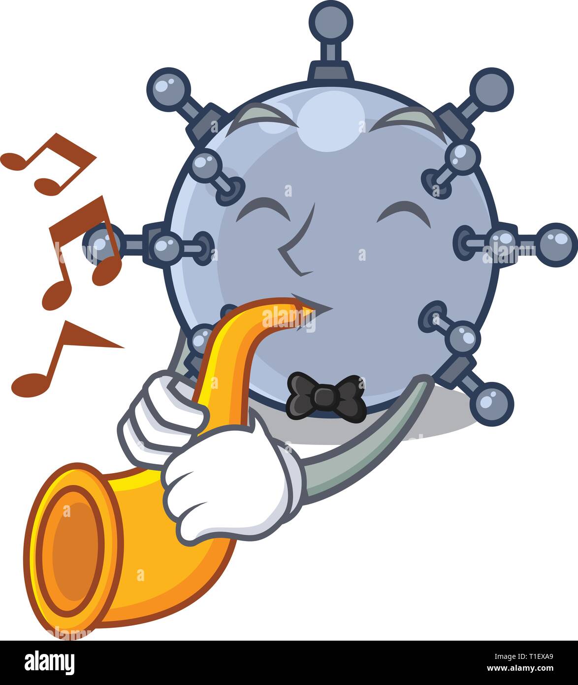 Jouet trompette avec caractères sous l'eau de mine dans les tableaux vector illustration Illustration de Vecteur