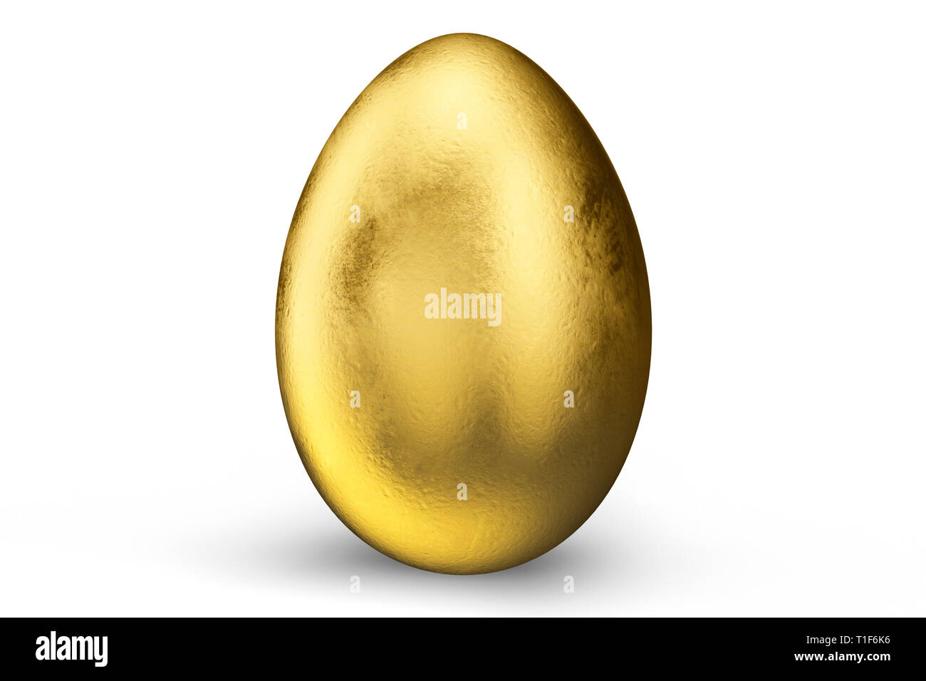 Luxury golden egg on white backgorund. Œuf de Pâques. Maison de vacances de Pâques et symbole. 3D illustration Banque D'Images