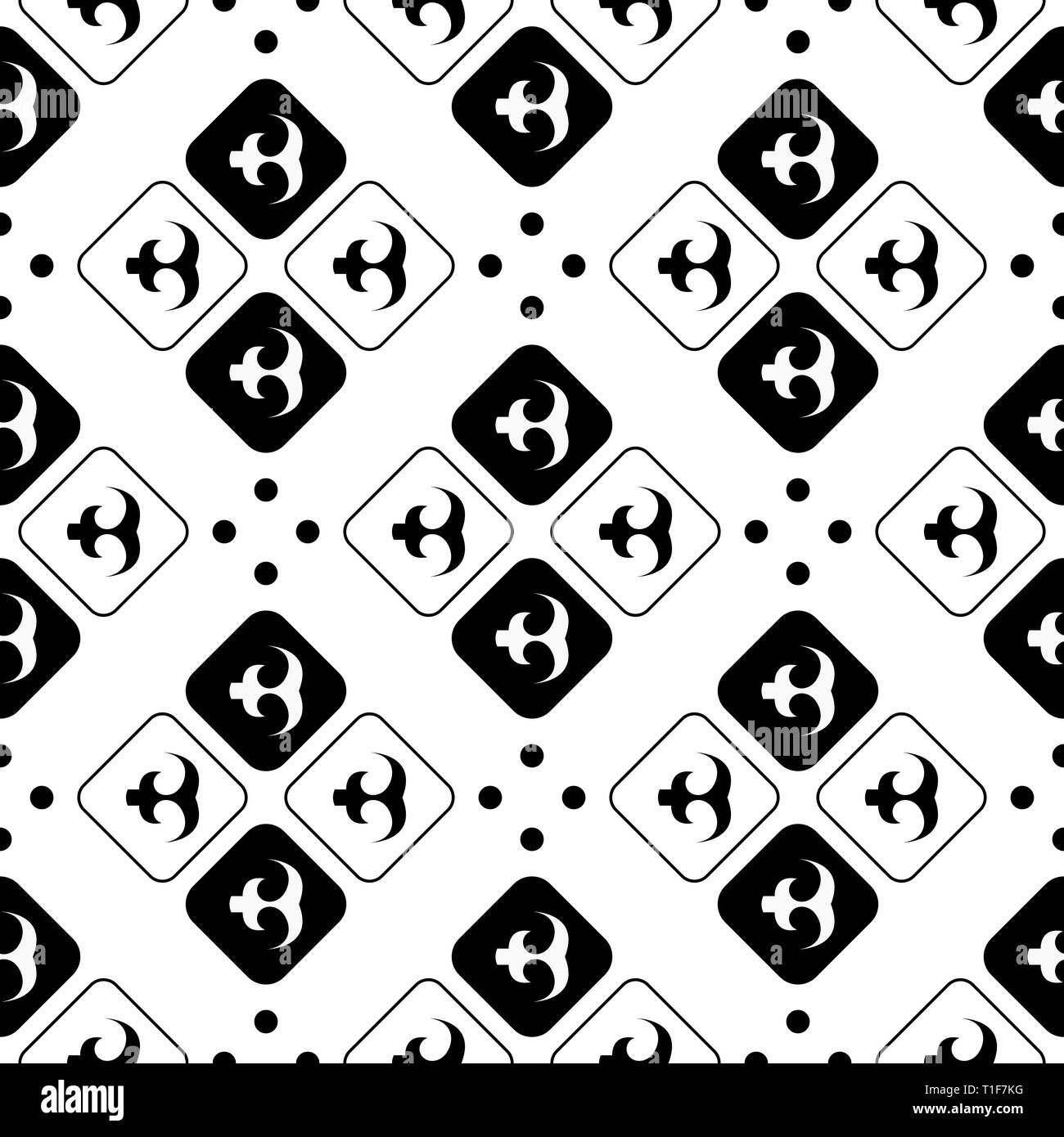 Afrique transparente Motif Adinkra - noir et blanc art numérique symboles rituel et sérigraphie nations et tribus Akans du Ghana et de la côte DIvoire. Illustration de Vecteur