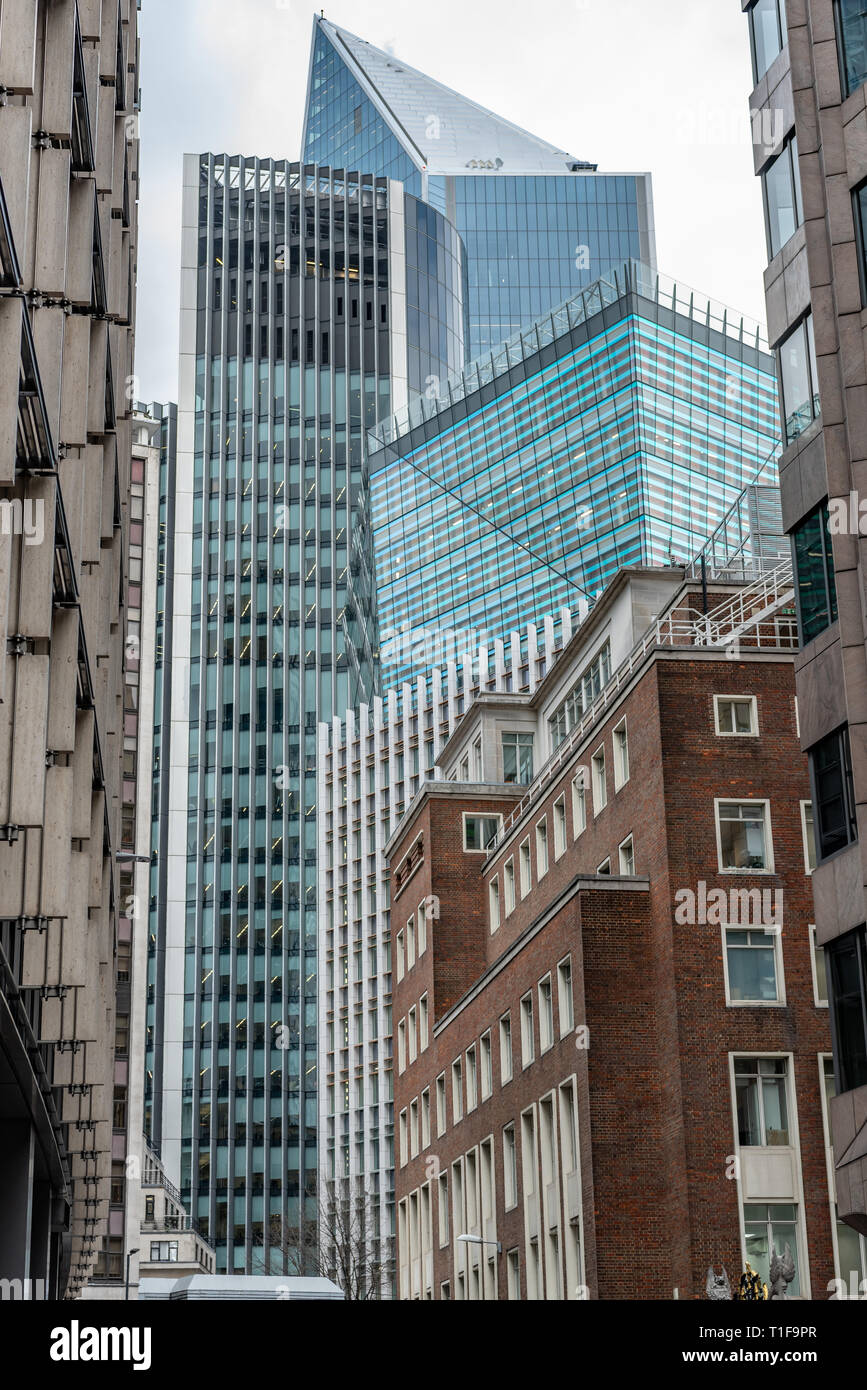Square Mile tour gratte-ciel plus de Mincing Lane, dans la ville de Londres Banque D'Images