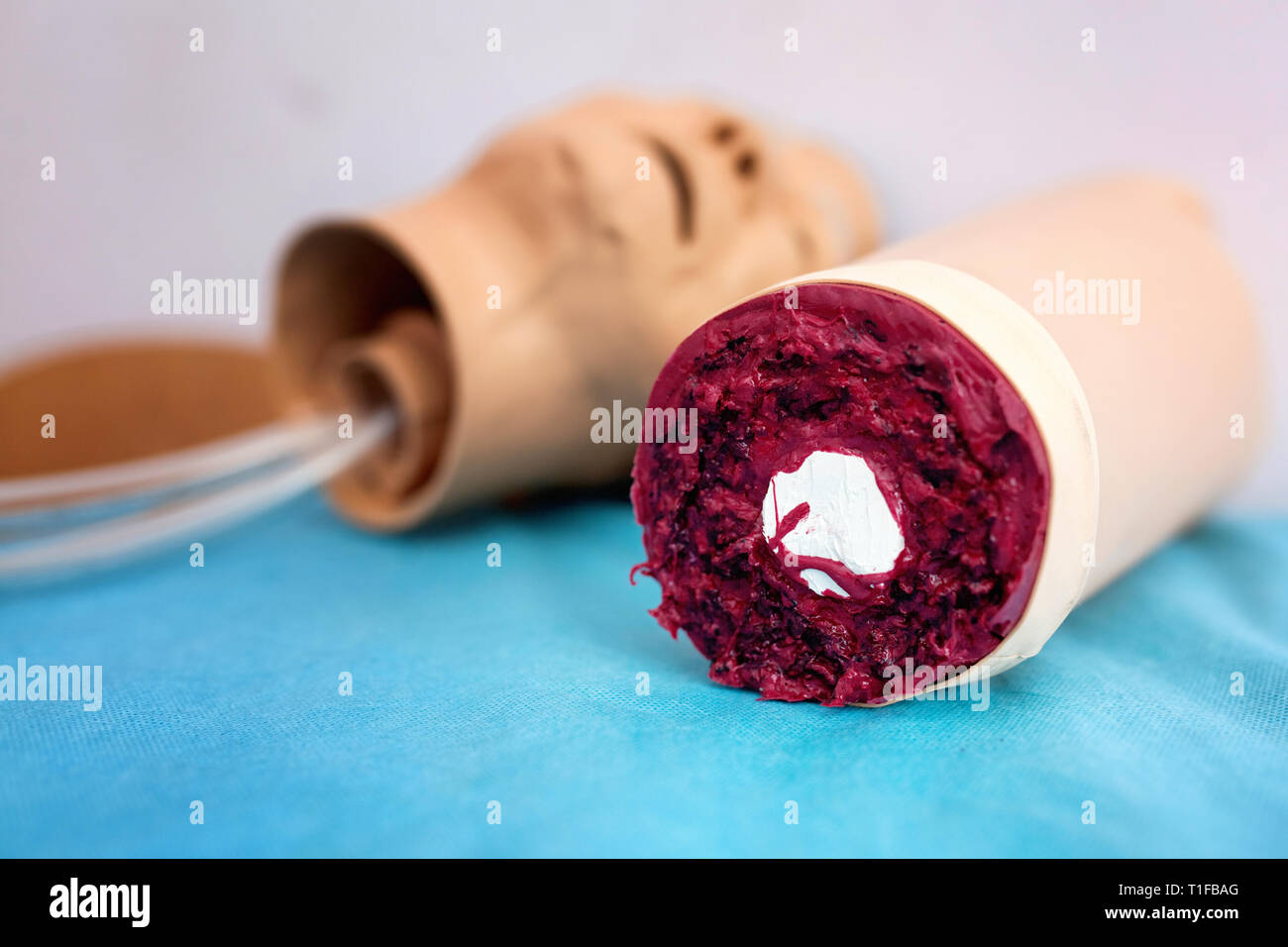 Blessures de la main. Mannequin. Cut. Une aide visuelle pour la formation de médecins. Banque D'Images