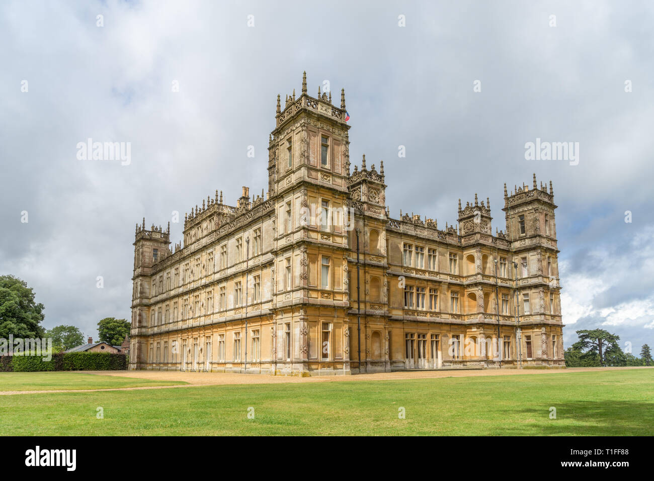 Château de Highclere, lieu de tournage pour Downton Abbey, Newbury, Hampshire, Royaume-Uni Banque D'Images