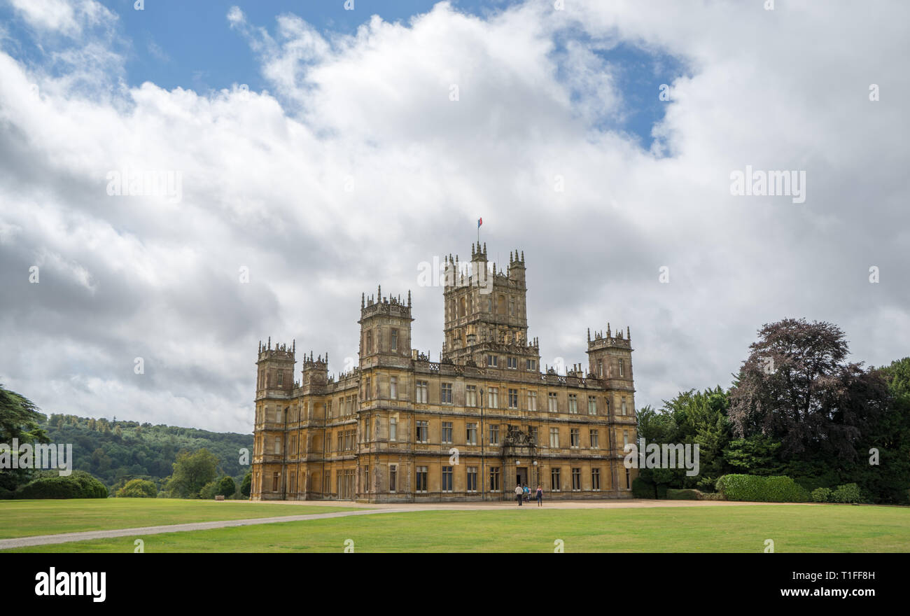 Château de Highclere, lieu de tournage pour Downton Abbey, Newbury, Hampshire, Royaume-Uni Banque D'Images