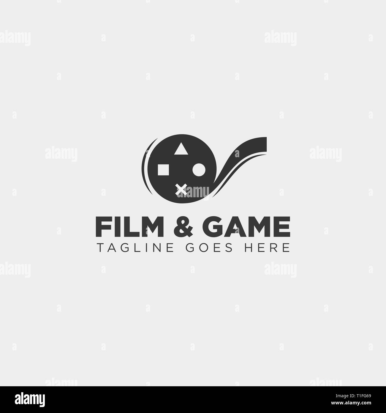 Jeu de film cinema joystick simple logo icône illustration vectorielle modèle élément isolé - fichier vecteur Illustration de Vecteur