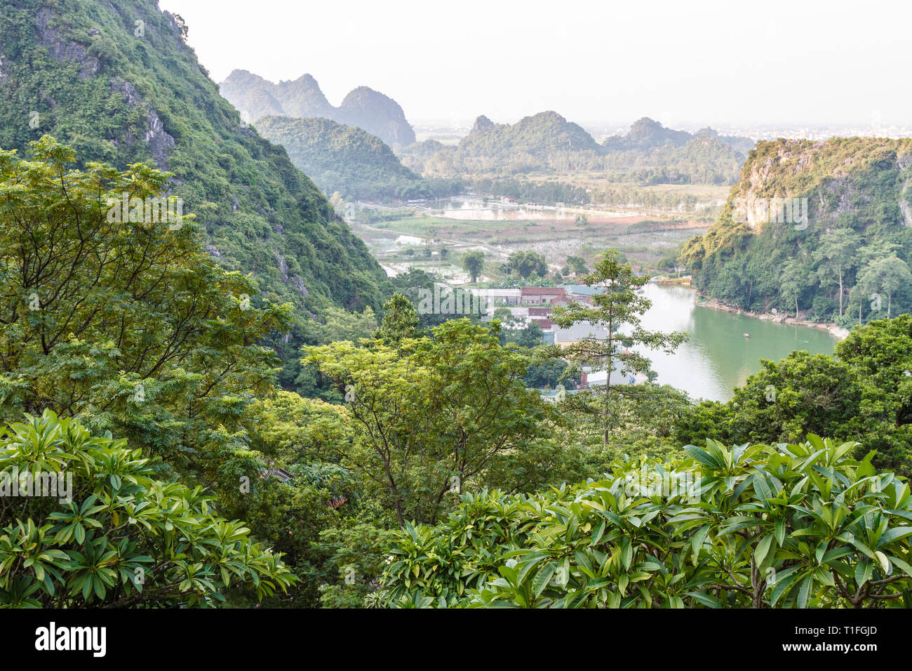 Cadre naturel de la Pagode Huong ou Pagode des parfums. Mon Duc Province, Vietnam. Banque D'Images