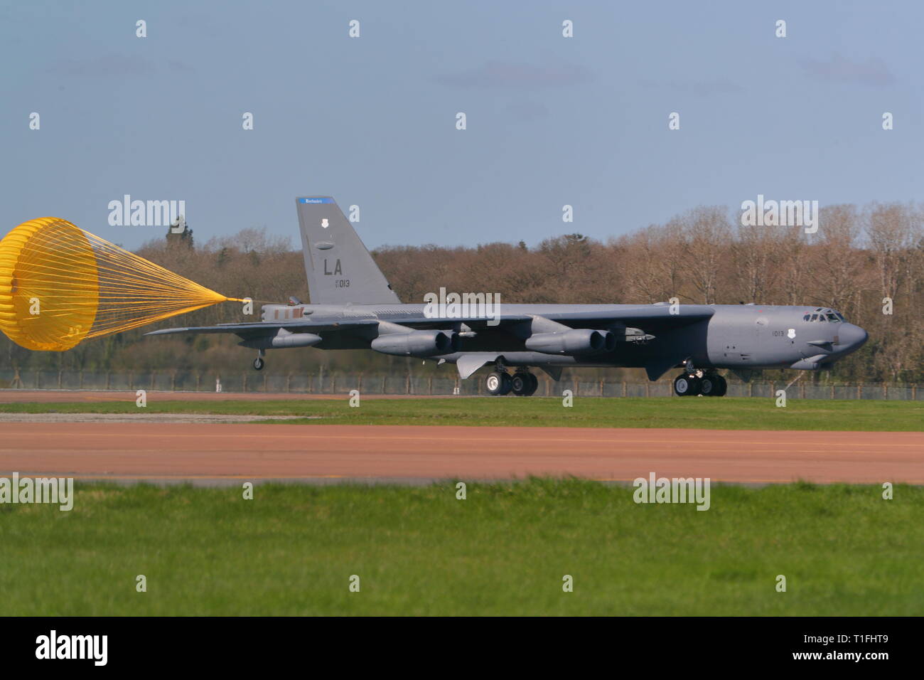 L'US Air Force un Boeing B-52 bombardiers stratégiques provenant d'un exercice militaire à RAF Fairford, UK Banque D'Images