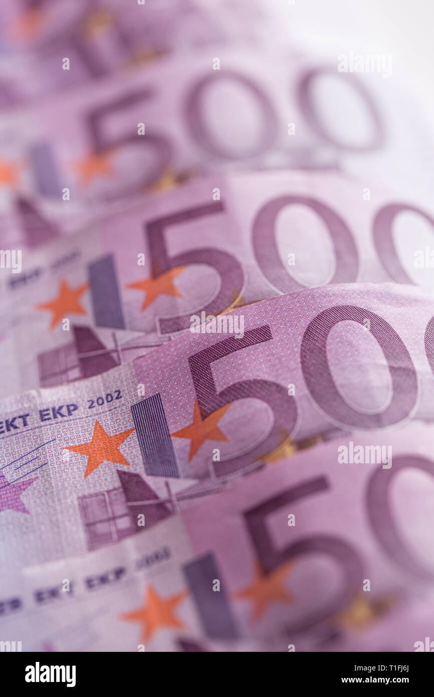 Close-up cinq houndred billets argent et argent Banque D'Images