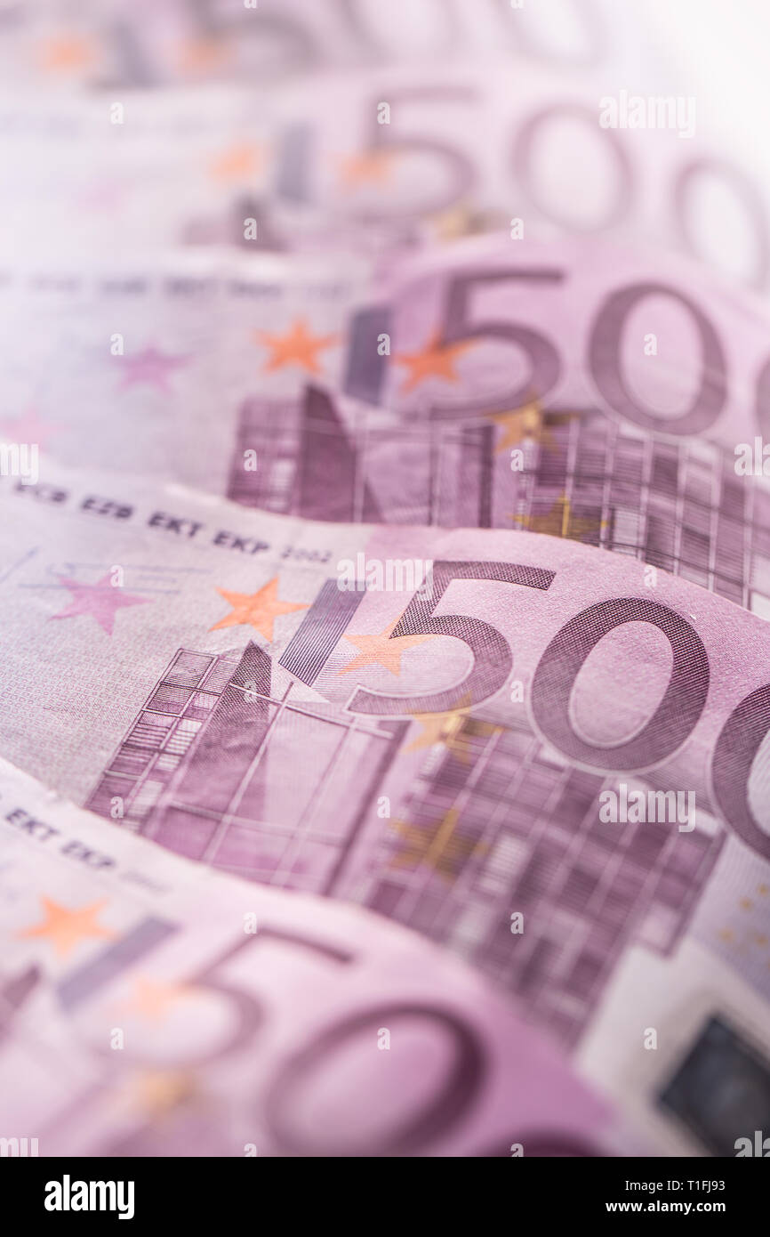 Close-up cinq houndred billets argent et argent Banque D'Images