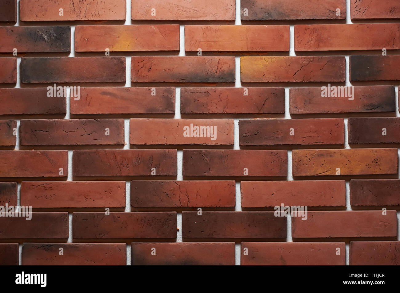 La texture du mur de brique rouge pour écran conception. mur de fond avec copie espace pose de décoration. Banque D'Images