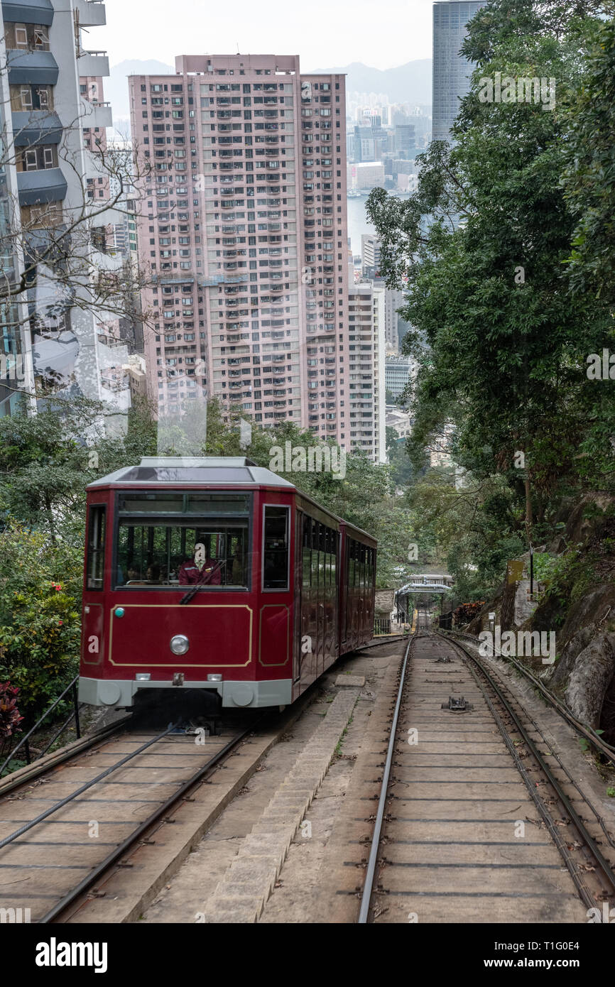 Au Pic Victoria Peak Tram, Hong Kong Banque D'Images