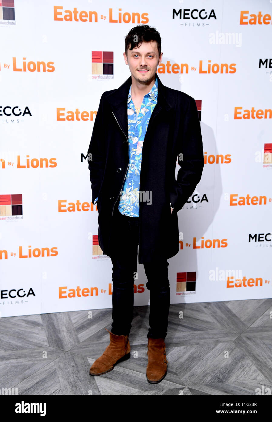 Tyger Drew-Honey participant à la mangés par les Lions Premiere tenue à l'Hôtel Palais de Londres. Banque D'Images