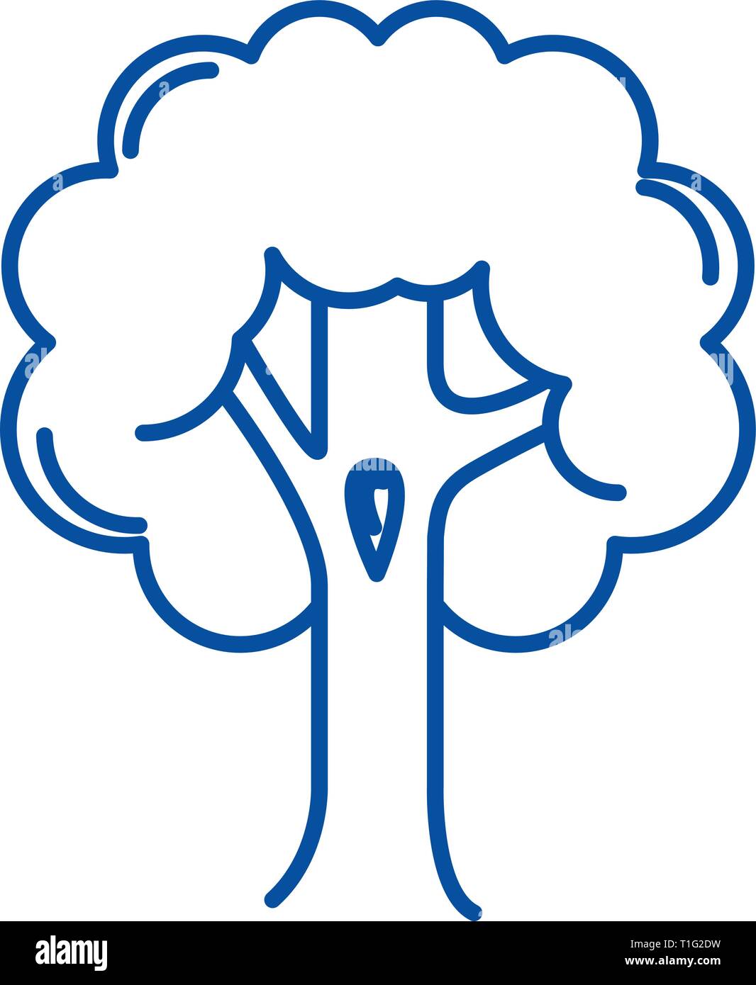 L'icône de la ligne de grand arbre concept. Grand arbre symbole vecteur télévision, signe, contours illustration. Illustration de Vecteur