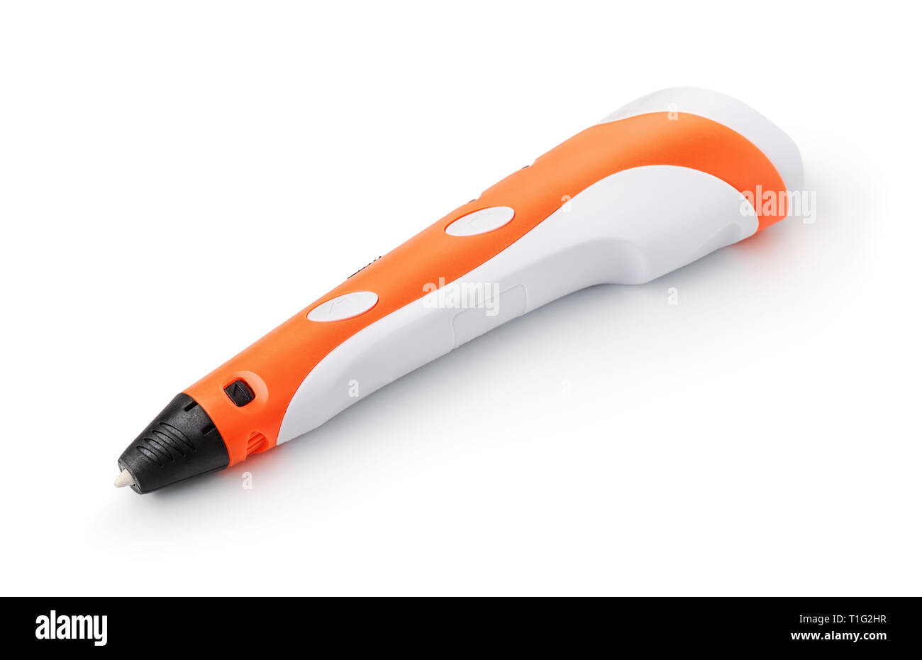 3D Orange pen isolated on white Banque D'Images
