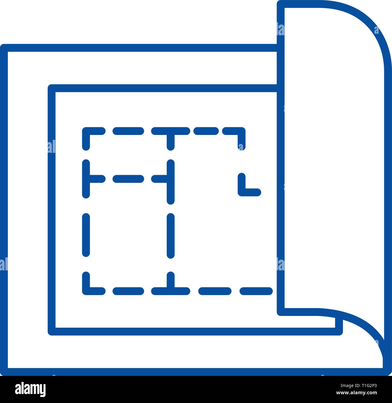 Plan directeur,plan de maison l'icône de la ligne du projet concept. Plan directeur du projet de plan de maison, télévision, signe, symbole vecteur illustration contour. Illustration de Vecteur