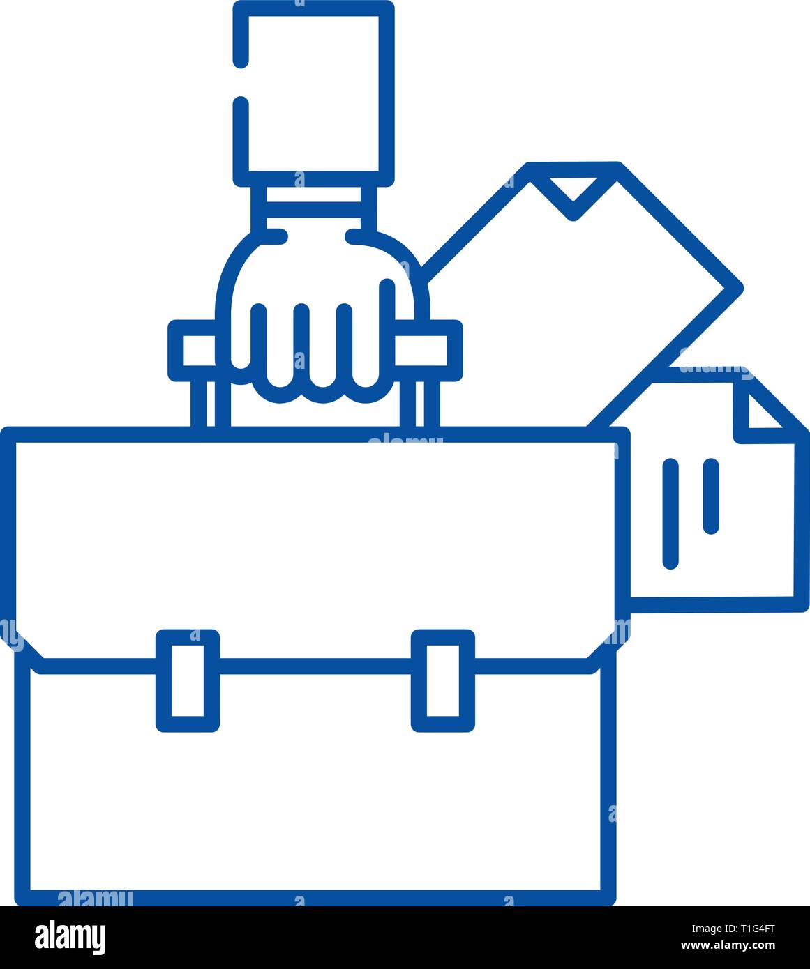 L'icône de la ligne du plan de projet d'entreprise concept. Business plan projet symbole vecteur télévision, signe, contours illustration. Illustration de Vecteur