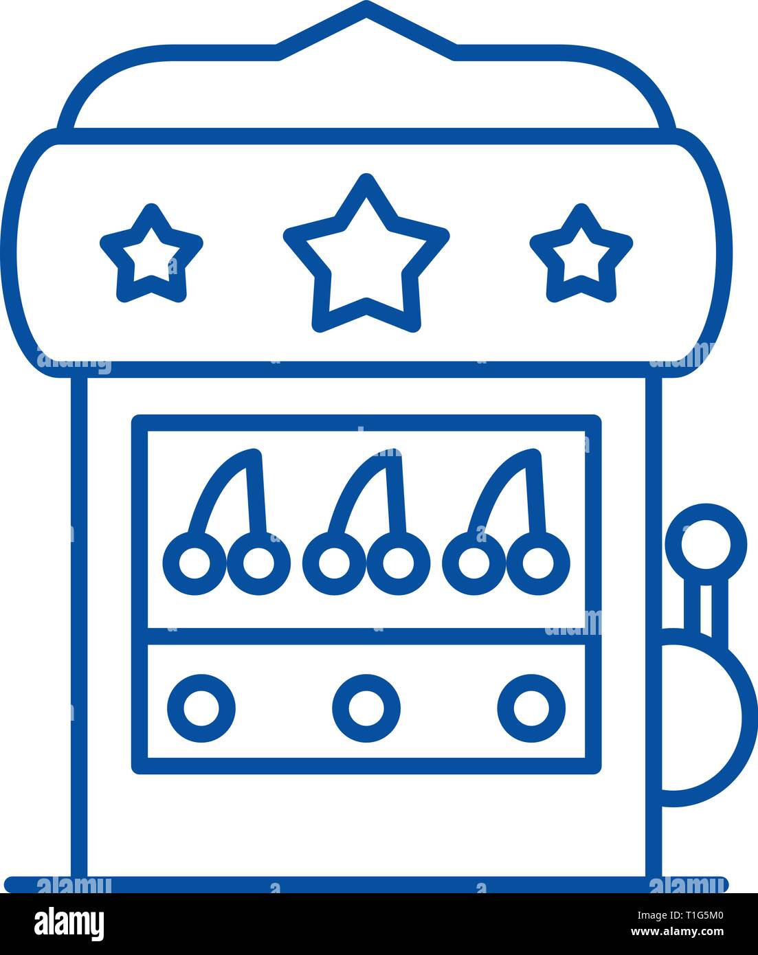 L'icône de la ligne de machine de Casino concept. Télévision machine Casino symbole vecteur, signe, contours illustration. Illustration de Vecteur