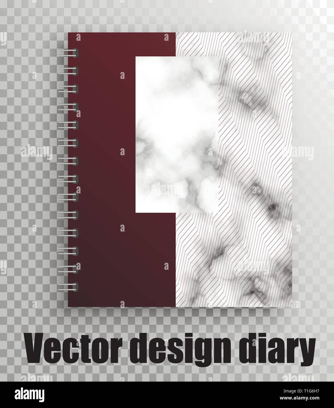 Maquette de vecteur le bloc-notes, sur un ressort. En Texture - Imprimer élégant Illustration de Vecteur