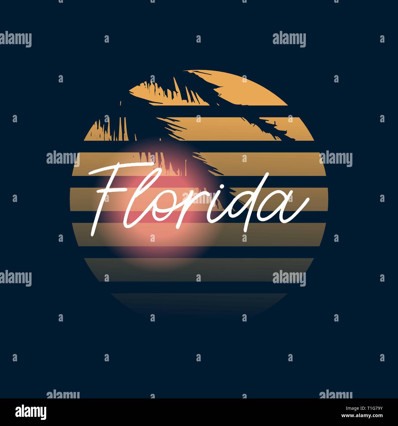 Impression de la Floride. Typographie design. motif sur chemise. Illustration de Floride. retro. - Vector illustration Illustration de Vecteur