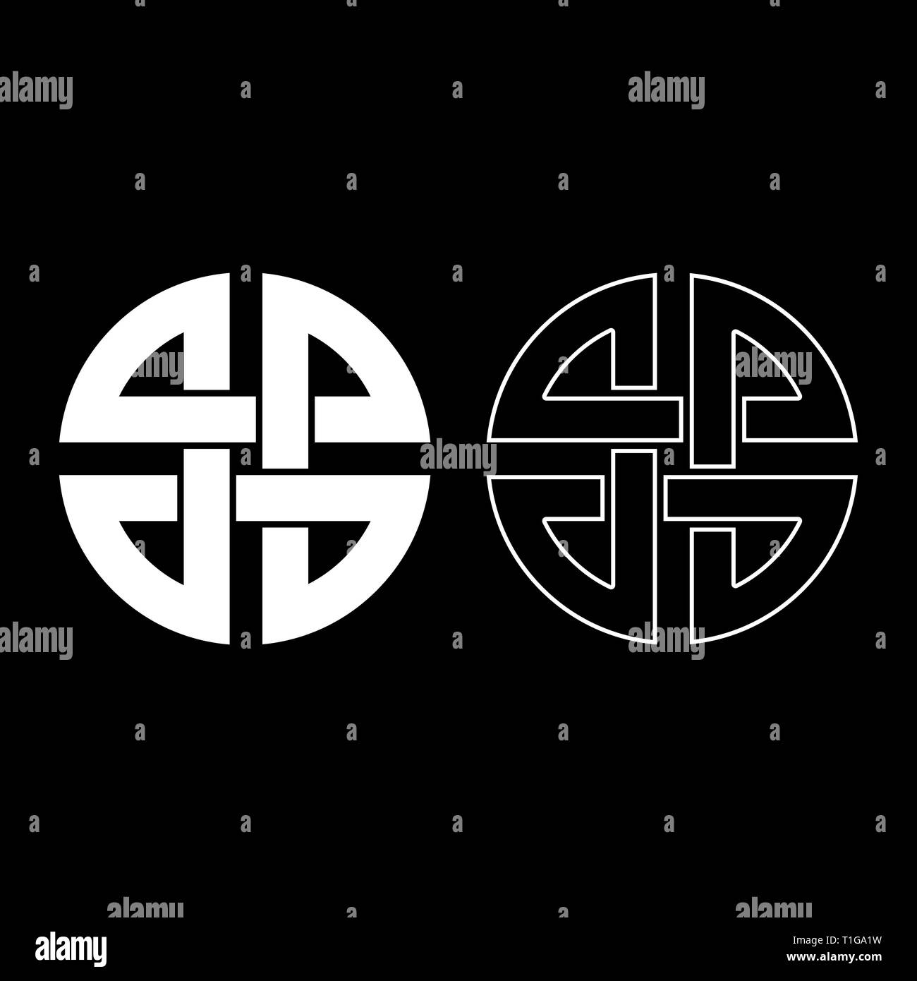 Symbole de protection protection noeud ancien symbole Icon Set vector illustration couleur blanc style plat simple image Illustration de Vecteur